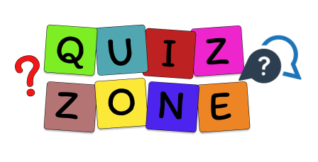 A banner with colorful letters saying Quiz time